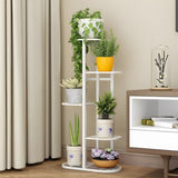 SOGA 7 Tier 8 Pots White Metal Plant Rack Flowerpot Storage Display Stand Holder Home Garden Decor FPOTH34