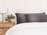 MULBERRY SILK PILLOW CASE TWIN PACK - SIZE 51X76CM - CHARCOAL ABM-202025