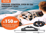 Hydraulic Outboard Steering Kit, 150HP, Marine Boat Hydraulic Steering System, with Helm Pump V952-XWYYFXBDJTJ1ISOVRV0