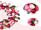 24 Inch Spring Valentine Tulip Wreath for Front Door, Pink White Tulip Floral Wreaths Door Decor for V1258-DP02-C-2681