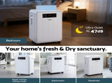 Devanti 70L Dehumidifier Commercial Moisture Absorber Air Dryer 8.5L Water Tank DH-B-70L-WH
