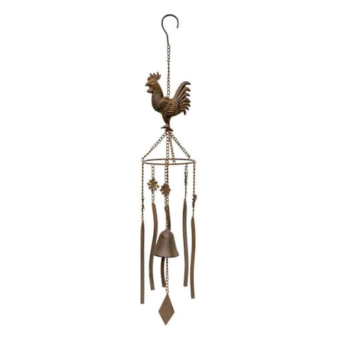 Hanging Chicken Windchime Cast Iron Bell 78cm V637-06984CHK