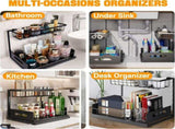 CARLA HOME 2 Pack Under Sink Organiser with Sliding Drawers for Kitchen & Bathroom LSB-36237
