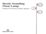 Sarantino 3-Light Gold Metal Floor Lamp with Glass Shades LMP-MLM-50320