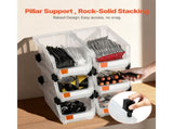 Plastic Stackable Bins, 37.7 x 21.5 x 18 cm , Plastic Containers for Organizing & V952-DDWLX6GZ14LTCARKA001V0