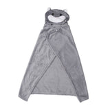 1 Piece Short Size Plush Hooded Blanket with Cartoon Hamster Design, Soft Cozy Throw for Home Use V1192-AZ-W-34243