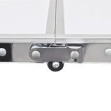 Aluminium Folding Portable Garden Camping Picnic BBQ Table Height Adjustable 120 x 60 cm - white V610-ALUTAB-120-WHI