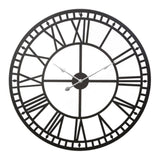 Artiss 80cm Wall Clock Large Roman Numerals Metal Black WC-IRON-191080-BK