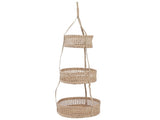 Hanging Fruit Basket Rattan 3 Tiers Multifunctional Foldable Elegant Style Easy Installation Hanging V1294-YM0715-3118210370211
