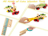 Tool Kit for Kids, Wooden Toddler Tools Set Including Tool Box & DIY Stickers, Montessori V1370-AZ4-04352