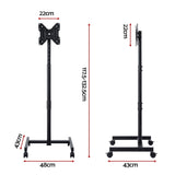 Artiss TV Stand 13-50" Universal Mobile Adjustable Height TV Stand with Wheels TV-MOUN-1004-BK