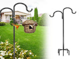 Outdoor Hanging Hook Shepherd's Stand with 5-Prong Base for Hummingbird Feeder Plants Hanger Lantern V1366-AZ2-W-11956