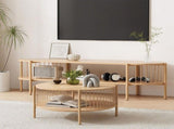 Artiss TV Unit & Coffee Table Set Storage Shelf Pine FUR-Z-TV-COF-WD