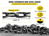 Chain Sling 5/16" X 10' Engine Lift Chain G80 Alloy Steel Engine Chain Hoist Lifts 3 Ton with 4 Leg V952-3MSGLT00000000001V0