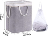 Collapsible laundry basket with lid, leak-proof and foldable bin, with removable bag, large V1188-MS-313-1036
