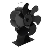 Black 6 Blade Heat Powered Stove Fan Thermodynamically Driven Fireplace Fan for Heat Dissipation V1294-YM0706-3114230098611