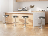 Artiss 4x Bar Stools Leather Padded Gas Lift Silver BA-TW-T7009-BLACK-X4