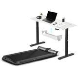 WalkingPad MC21 with Dual Motor Automatic Standing Desk 150cm in White and Cable Management V420-KWTM-MC21F-A