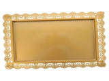 Golden Iron Serving Tray for Snacks and Desktop Organization, Household Plate for Kitchen and Home V1192-AZ-W-27267