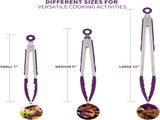 600F Heat Resistant 7/9/12 inches Silicone Cooking Tongs with Non Stick Rubber Tips and V1258-DP02-C-378