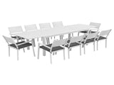 Gardeon Outdoor Dining Set 11PCS Aluminum Extendable Table and Chairs Patio Furniture White FF-DINING-11ALU-WH-ABCD