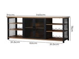 Levede Bar Cabinet Buffet Sideboard Walnut CH1076-WA