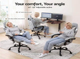 Artiss Gaming Office Chair Fabric Ergonomic with 2 Point Message Light Grey MOC-L-GC-2P-FAB-LG