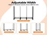 Gardeon Firewood Rack 120cm Wood Rack 3 Sizes Firewood Storage with Tools Black FSR-A-H120