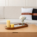Handcrafted Mango Wood Oval Tray W Handles 17cm V637-59085TRA