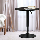 Artiss Bar Table Gas Lift Round Black BA-K-TB304-BK