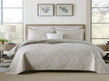 100% Cotton Embossed Ivory Floral Grace Coverlet Bedspread Set V745-MMPAC061118Q13U