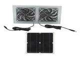 15W Solar Panel Powered Fan Efficient Solar Powered Dual Fan Kits for Chicken Coop Greenhouses Shed V1294-YM0703-3114230040611