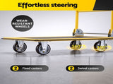 Giantz Platform Trolley Hand Truck Folding Platform Cart 150kg Load Yellow PT-150-OB
