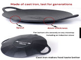 Cast Iron 36cm Korean Japanese BBQ Barbecue Grill Pan Plate Round Griddle Plate Indoor outdoor V324-JPBBQPAN36CM