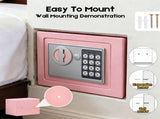 6.4L Digital Safe Box, Electronic Security Safe with Keypad & 2 Emergency Keys, Steel Cash & V1181-OF014-PK