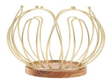 Coffee Pod Holder Basket with Wooden Base Wrought Iron Metal Wire Coffee Capsule Holder for Home V1294-YM0901-3118240263511
