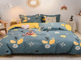 4pcs Bedding Set Soft Cotton Bed Sheet Quilt Cover Pillowcase Thickened Bedclothes for Home Lemon V1294-YM0523-3117220071811