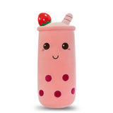 Bubble Tea Plush Pillow Soft Plush Toy Skin-Friendly Pillow Multiple Sizes Cute - Pink - Size 43in V1107-DSZ-12536-PNK-43IN