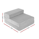 Giselle Bedding Foldable Mattress Folding Foam Bed Mat Light Grey FOAM-MFM-CU01-VEL-LI-GY