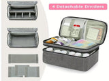 Double Layer Portable Medications Storage Bag with Mesh Pockets First Aid Kit for Emergency Medicine V1366-AZ2-W-14750