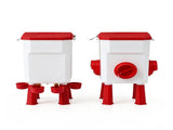 Giantz 12kg Chicken Feeder and 11L Waterer Set Large Capacity Poultry Drinker Kit FIK-FEEDER-PL-11L-RD