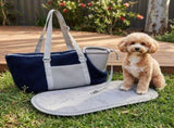 Cozy Winter Pet Carrier for Small Dogs and Cats Warm Fleece-Lined Travel Bag with Breathable Mesh, V1341-ZY-7S98VBKS-DARKBLUE
