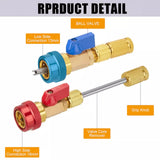 Professional Car AC Repair Kit, Schrader Valve Core Removal Tool with Quick Release for High and Low V1237-ZY-203-3189