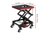 Motorcycle Scissor Lift Stand w/ castors 136KG Motorbike Working Bench Jack V379-MOTOSCRLIF