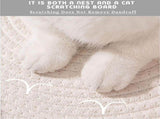 Instinct Basket for Cats, Cat Bed, Under 10kg Cotton Rope Cat Bed with Cushion, Large Foldable V1366-AZ2-W-10893