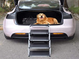 Folding Dog Stair Lightweight Aluminium Dog Ramp Adjustable Height 5 Steps Pet Ladder Loads up to V985-DOGSTAIR