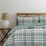 Ardor Ronan Green Plaid Jacquard Quilt Cover Set Queen V442-INT-QUILTCS-RONAN-GREEN-QS