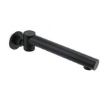 Matt Black Round Basin Wall Mounted Spout Faucet Outlet 180&deg Swivel Tap Watermark V1233-SP603BL