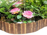 Garden Lawn Edging Fence Wood Coffee 1 Set Decorative Garden Border Natural Atmosphere V1370-AZ4-15198