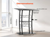 Podium Stand, 1180 mm Metal Lectern, Curved Standing Podium with Wide Reading Surface, Open Storage V952-JT1CGKJS47INZX1A5001V0